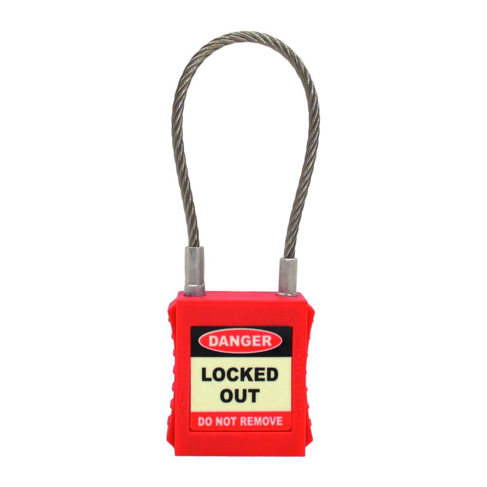 Safety Padlock with Wire Shackle Safety Padlock with Wire Shackle